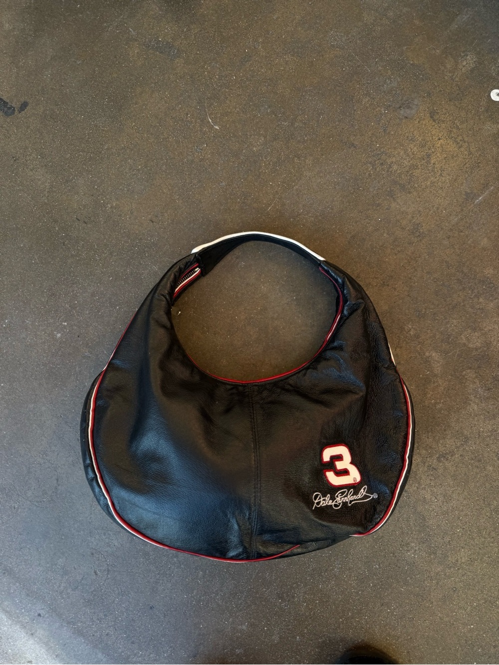 Nascar Black Shoulder Bag with Red Trim